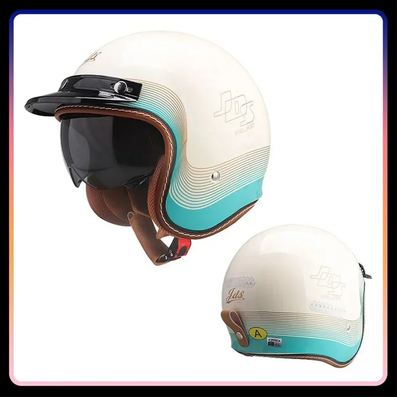 Men Women Open Face Motorcycle - Vintage Open Face Retro Helmet ulasan dan harga