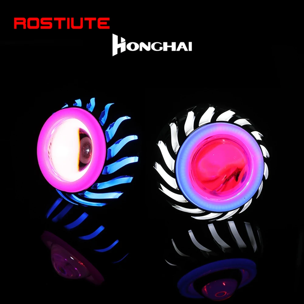 High/Low Beam Double Angel Eye - Universal Motorcycle Led Headlight Projector ulasan dan harga