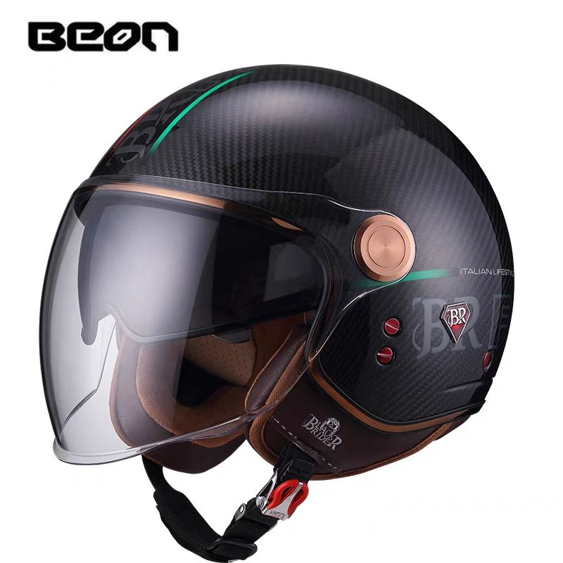 BEON BR20 Carbon Fiber Retro H - Vintage Open Face Retro Helmet ulasan dan harga