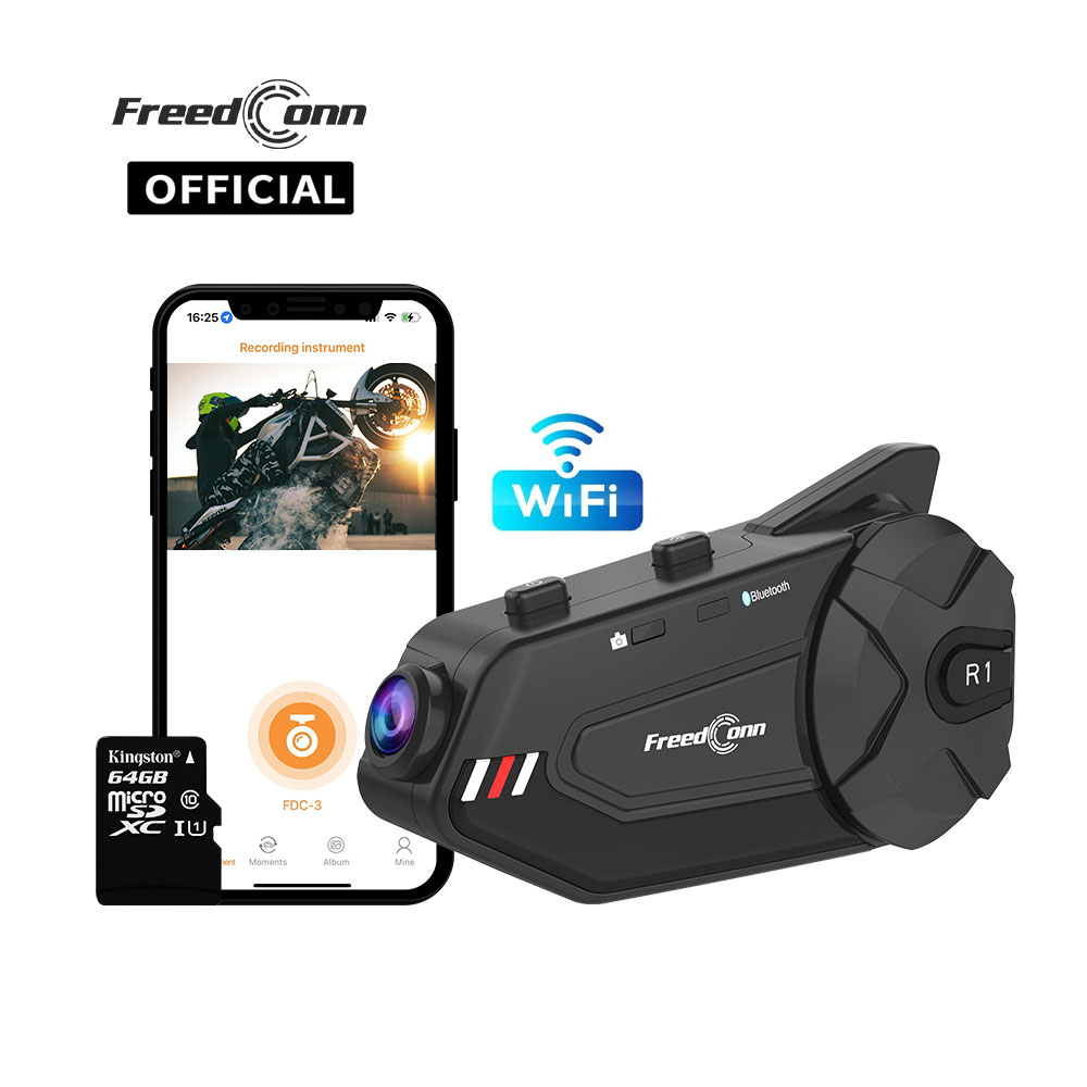 Freedconn R1Plus Bluetooth Mot - Universal Motorcycle Helmet Intercom Headset ulasan dan harga