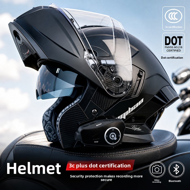 Kuqibao 3C Certified Motorcycl - Full Face Motorcycle Helmet With Bluetooth ulasan dan harga