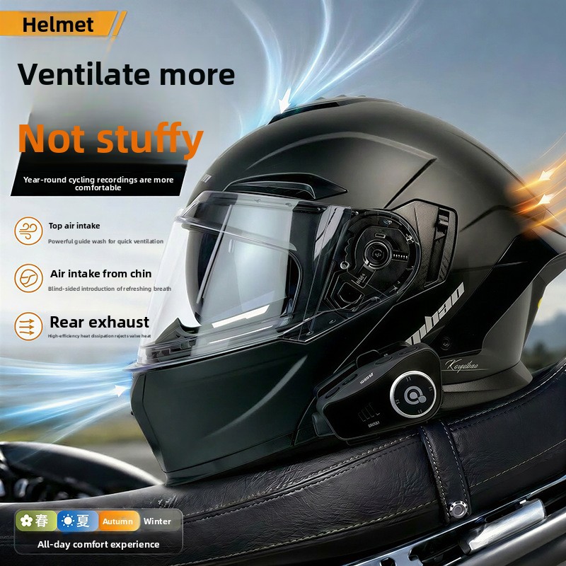 Kuqibao 3C Certified Motorcycl - Full Face Motorcycle Helmet With Bluetooth ulasan dan harga