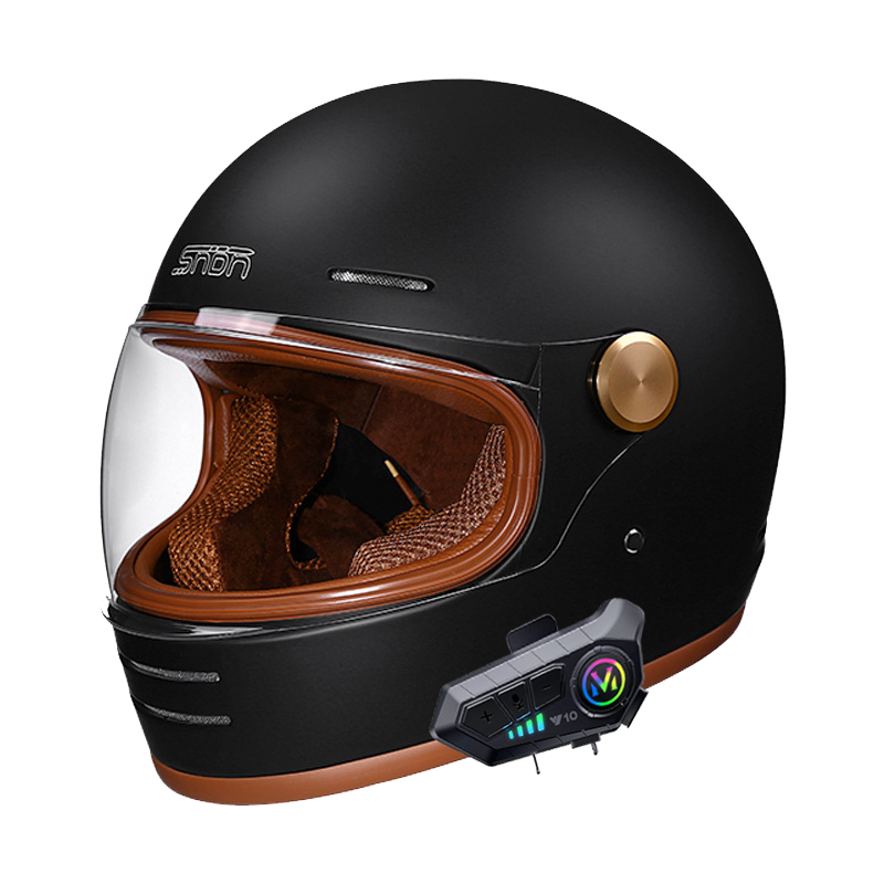 Full-Face Retro Helmet with Bl - Full Face Motorcycle Helmet With Bluetooth ulasan dan harga