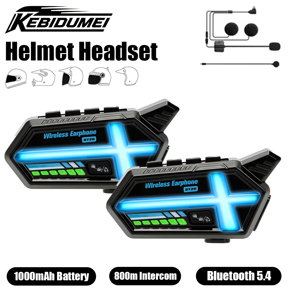 KEBIDUMEI BT26  Helmet Headset - Universal Motorcycle Helmet Intercom Headset ulasan dan harga